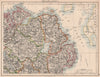 IRELAND NORTH EAST. Ulster. Tyrone Londonderry Antrim Down Armagh 1906 old map
