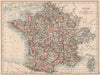 FRANCE. German Alsace & Lorraine. Undersea Telegraph cables. JOHNSTON 1906 map