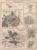 SCANDINAVIAN CITIES. Copenhagen Stockholm Christiania (Oslo) . JOHNSTON 1906 map