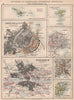 SCANDINAVIAN CITIES. Copenhagen Stockholm Christiania (Oslo) . JOHNSTON 1906 map