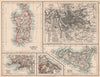 ITALY CITIES & ISLANDS.Sardinia Rome Naples San Marino Sicily.JOHNSTON 1906 map