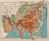 ASIA PHYSICAL. Relief Mountain heights Ocean depths Rivers. JOHNSTON 1906 map