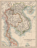 INDOCHINA. Siam Burma French IC. Cambodia Anam Tong-King Cochinchina 1906 map