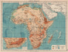 AFRICA PHYSICAL. Relief ocean depths rivers. JOHNSTON 1906 old antique map
