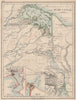 SUEZ CANAL. Plan. Inset Suez town & Port Said. JOHNSTON 1906 old antique map