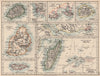 AFRICAN ISLANDS & CITIES. Madagascar Mauritius Ascension St Helena 1906 map