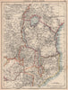 COLONIAL EAST AFRICA. German/British/Portuguese East Africa. Tanzania 1906 map