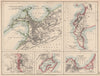 AFRICAN PORTS.Alexandria Cape Town Cairo Port Natal(Durban).JOHNSTON 1906 map