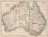 AUSTRALIA. States. Showing Northern Territory within SA. JOHNSTON 1906 old map