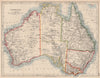 AUSTRALIA. States. Showing Northern Territory within SA. JOHNSTON 1906 old map