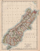 SOUTH ISLAND NEW ZEALAND. Showing counties. Telegraph cables. JOHNSTON 1906 map