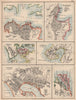 NEW ZEALAND CITIES. Auckland Wellington Dunedin Otago Harbour. JOHNSTON 1906 map