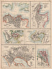 NEW ZEALAND CITIES. Auckland Wellington Dunedin Otago Harbour. JOHNSTON 1906 map