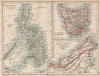 EAST ASIA.US American Philippines.Tasmania North Borneo Brunei Sarawak 1906 map