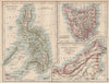 EAST ASIA.US American Philippines.Tasmania North Borneo Brunei Sarawak 1906 map