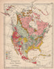 N AMERICA GEOLOGICAL.Volcanic Tertiary Jurassic Cretaceous &c.JOHNSTON 1906 map