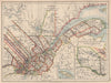 QUEBEC QUÉBEC. Showing counties. Canada. St Lawrence. JOHNSTON 1906 old map