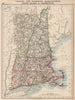 NEW ENGLAND. Vermont New Hampshire Massachusetts RI Connecticut 1906 old map