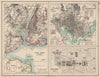 USA CITIES. New York City. Washington DC. The Capitol. JOHNSTON 1906 old map