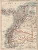 ANDEAN STATES. Colombia Ecuador Panama. States. South America. JOHNSTON 1906 map