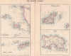 CHANNEL ISLANDS. Alderney Casquets Guernsey Sercq (Sark) Jersey 1865 old map