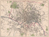 LEEDS. Antique town city plan. Yorkshire. BARTHOLOMEW 1865 old map