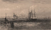 LIVERPOOL. View of the city from the Mersey. Sailing ships. FULLARTON 1865