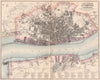 LIVERPOOL & BIRKENHEAD. Antique town city plan. Merseyside. BARTHOLOMEW 1865 map