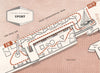 FESTIVAL OF BRITAIN. Sport exhibit. Tour plan 1951 old vintage map chart