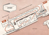 FESTIVAL OF BRITAIN. Sport exhibit. Tour plan 1951 old vintage map chart