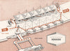 FESTIVAL OF BRITAIN. Seaside exhibit. Tour plan 1951 old vintage map chart