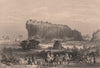 BRITISH INDIA. The Hill Fortress of Gwalior. Camels 1858 old antique print