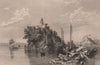 BRITISH INDIA. Janghera (the Fakirs' Rock) on the Ganges, near Sultanganj 1858