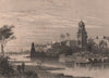 BRITISH INDIA. Delhi from the river showing the King's Palace (Red Fort)  1858
