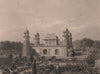 BRITISH INDIA. Tomb of Elmad-Ood Doulah, Agra 1858 old antique print picture