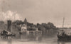 BRITISH INDIA. View of Kanpur from the River 1858 old antique print picture