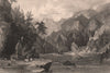 BRITISH INDIA. Gangotri, the sacred source of the Ganges. ALLOM 1858 old print