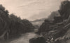 BRITISH INDIA. Grass rope bridge at Tehri, Garhwal 1858 old antique print