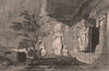 BRITISH INDIA. Ganga, river goddess. Ramesvara, Ellora Caves.  (cave 21)  1858
