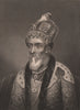 BRITISH INDIA. Bahadur Shah II, King of Delhi 1858 old antique print picture