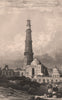 BRITISH INDIA. Qutb Minar, Delhi 1858 old antique vintage print picture