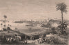 BRITISH INDIA. View of Bombay (Mumbai) showing Fort George 1858 old print