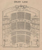 DRURY LANE THEATRE. Vintage seating plan. London West End. Theatre Royal 1936