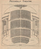 PICCADILLY THEATRE. Vintage seating plan. London West End 1936 old print