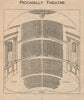 PICCADILLY THEATRE. Vintage seating plan. London West End 1936 old print