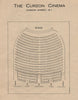 CURZON CINEMA. Vintage seating plan. Mayfair London 1936 old vintage print