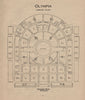 OLYMPIA CIRCUS PLAN. Vintage seating plan. London. Event venue 1936 old print