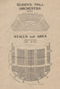 QUEEN'S HALL. Seating plan. Orchestra stalls. Concert Hall. Langham Place 1936