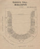 QUEEN'S HALL. Seating plan. Balcony. Concert Hall. Langham Place 1936 print