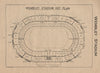 WEMBLEY STADIUM. Vintage seating plan. London. Football stadium 1936 old print